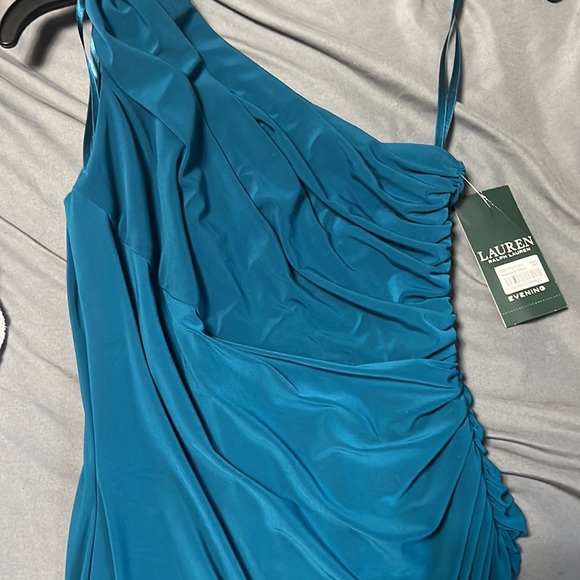 Ralph Lauren One Shoulder Teal Dress - Picture 5 of 5